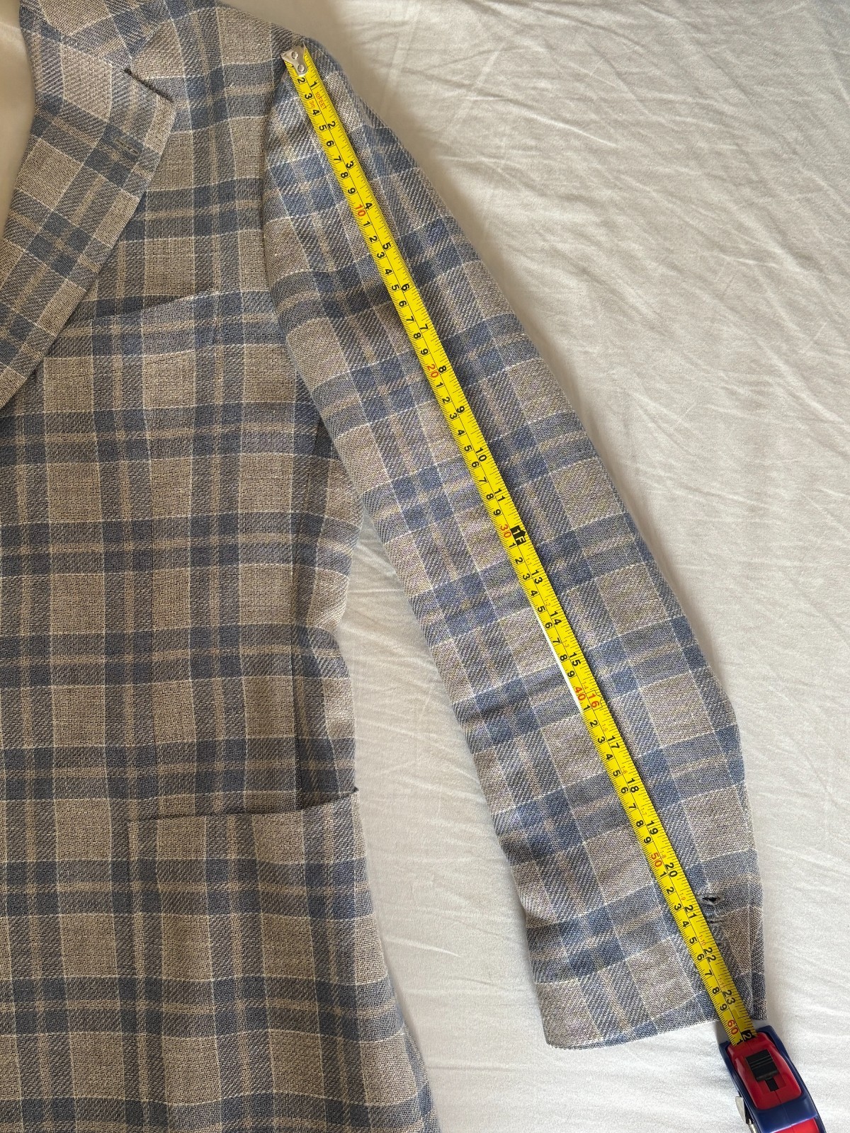 The Armoury Model 3 Jacket with Solbiati Wool-Linen Taupe Blue Check Jacket IT48