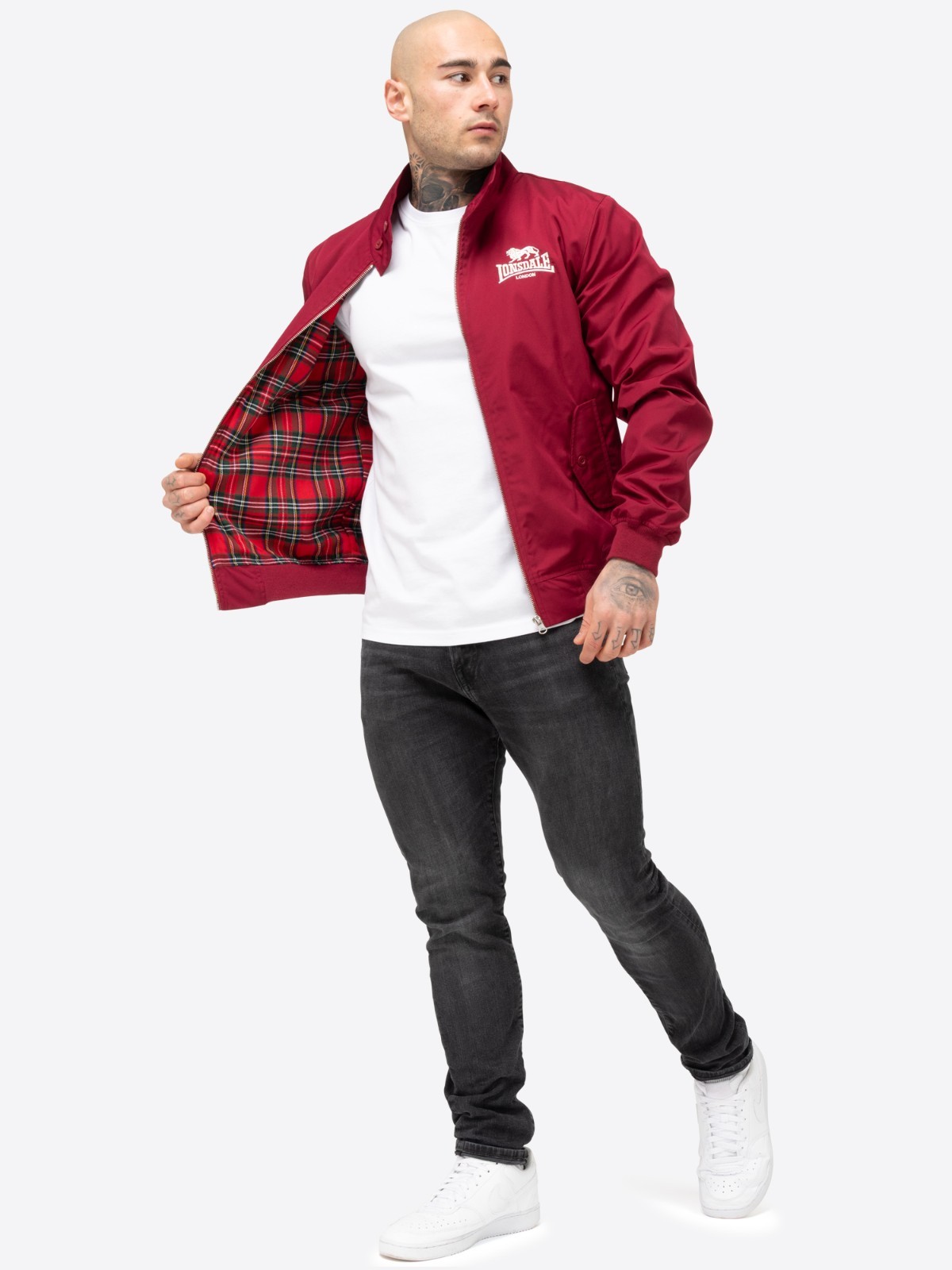 Lonsdale London Harrington Jacket Red NEW XS S M L XL 2XL 3XL 4XL 5XL Bomber Jacket