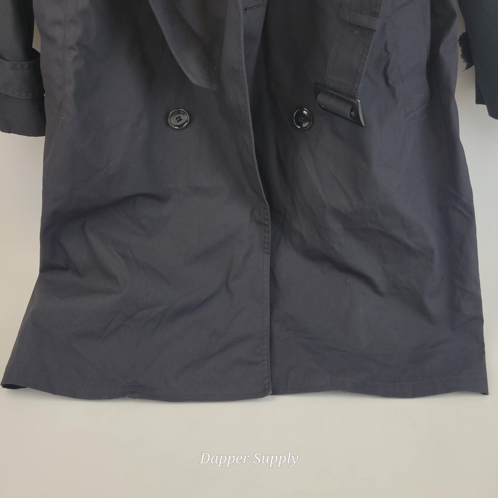 Garrison Collection DSCP Black All-Weather Trench Coat Full Liner Size 40XS