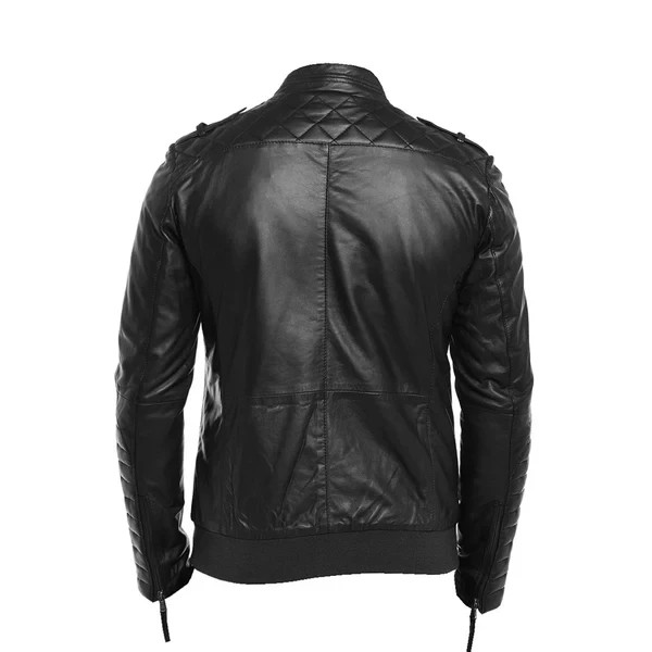 SLIM FIT BLACK LEATHER JACKET