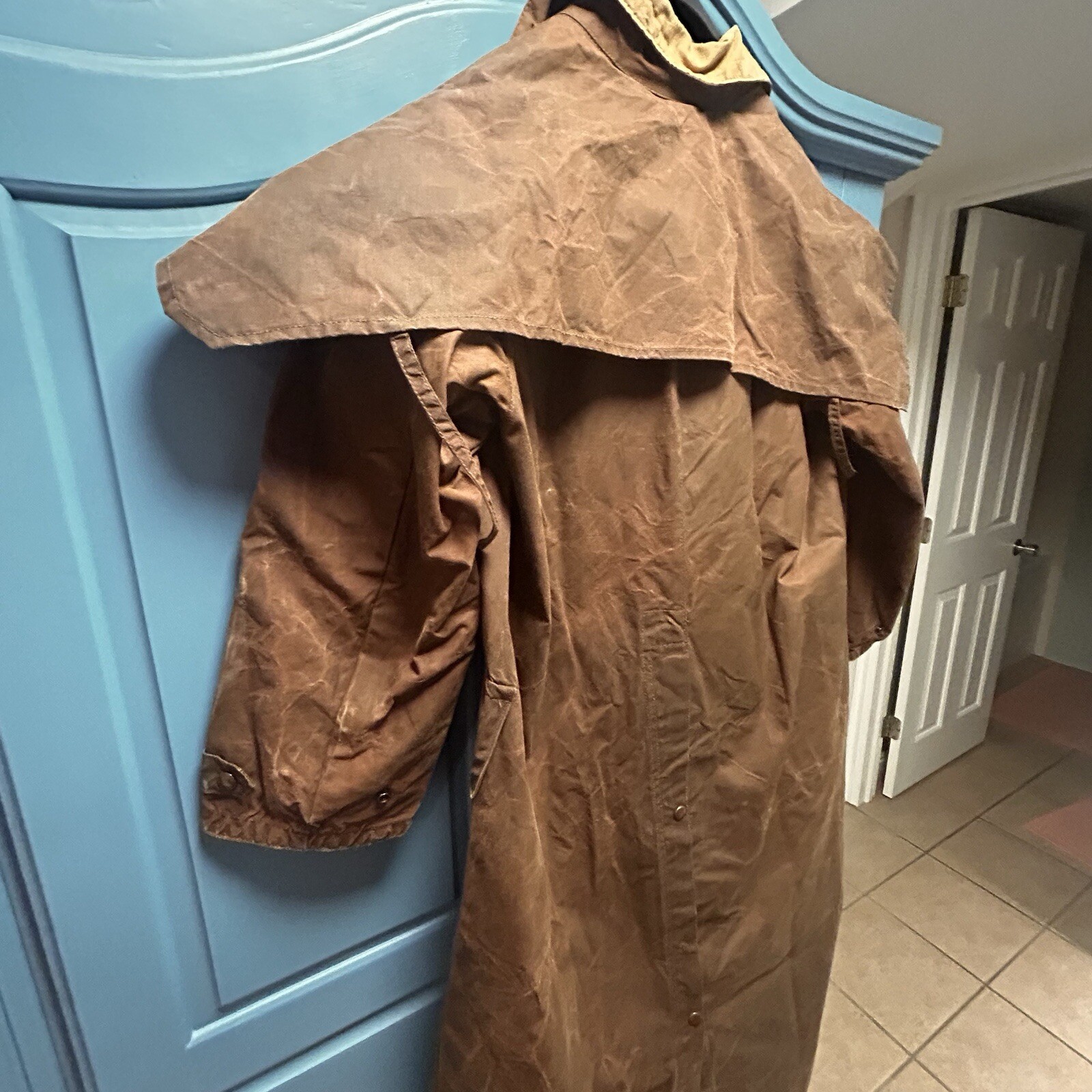 Claybourn Australia Brisbane Old Oilskin Riding Coat Cotton Lining Size 5 105CM