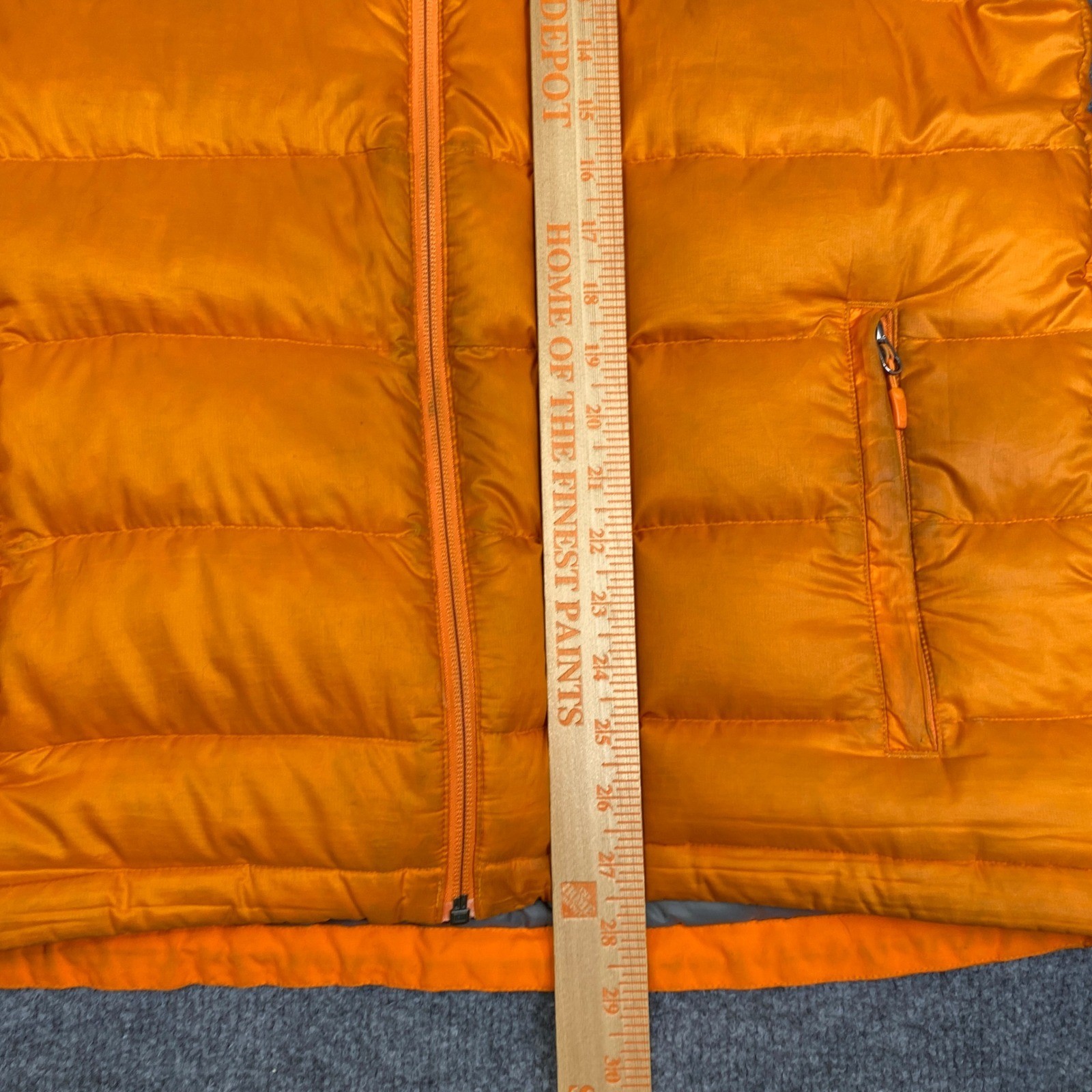 Marmot Zeus 800 Fill Down Puffer Jacket Mens Medium Orange Full Zip 72740 2012