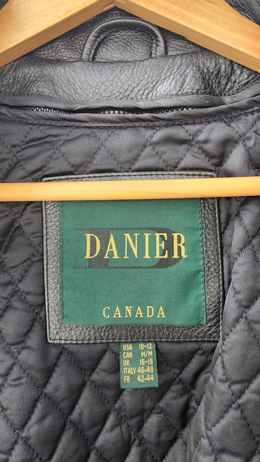 Vintage Danier Canada Black Genuine Leather Zip-Front Jacket