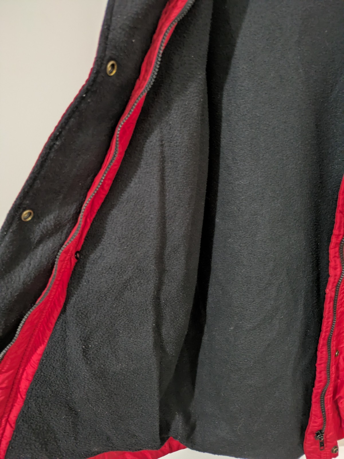 Brandon Thomas Men’s Red Insulated Overcoat Fleece Lined Stand-Up Zip XL