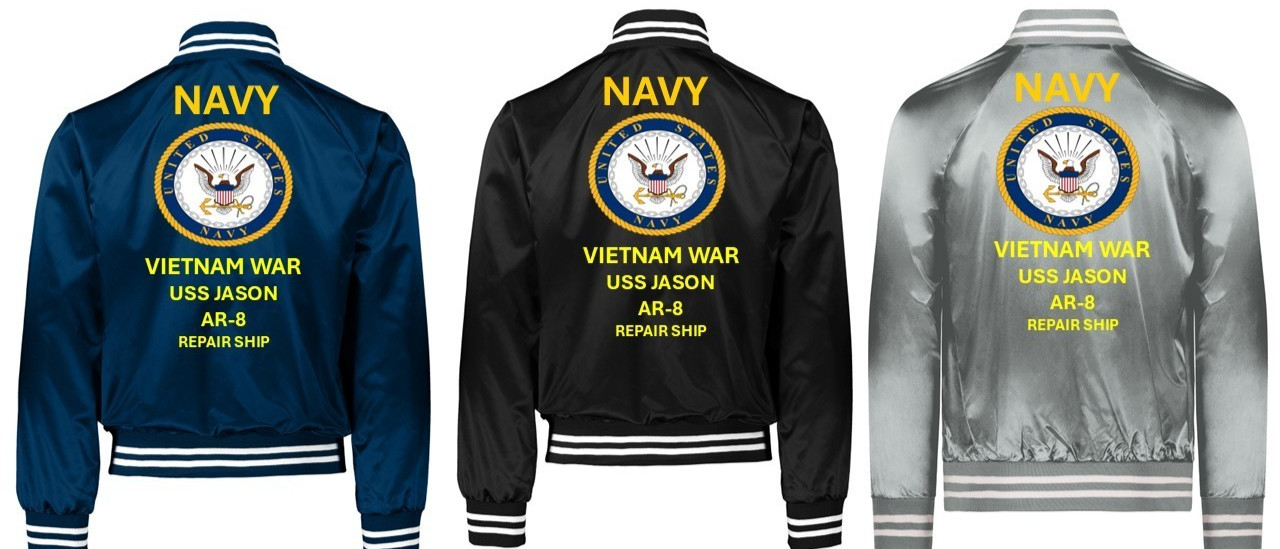 VIETNAM* USNS CORPUS CHRISTI BAY * SI*VINYL*SATIN JACKET*NAVY OFFICIAL LICENSE