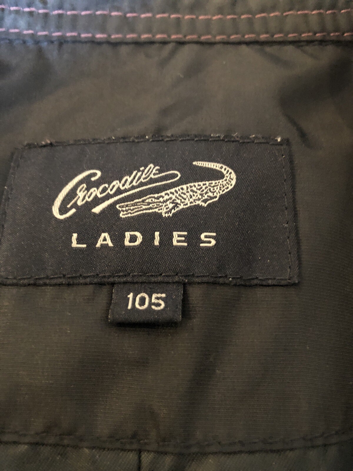 Crocodile Ladies 105cm (Large?) Blue Windbreaker Zip Jacket WPurple Stitching