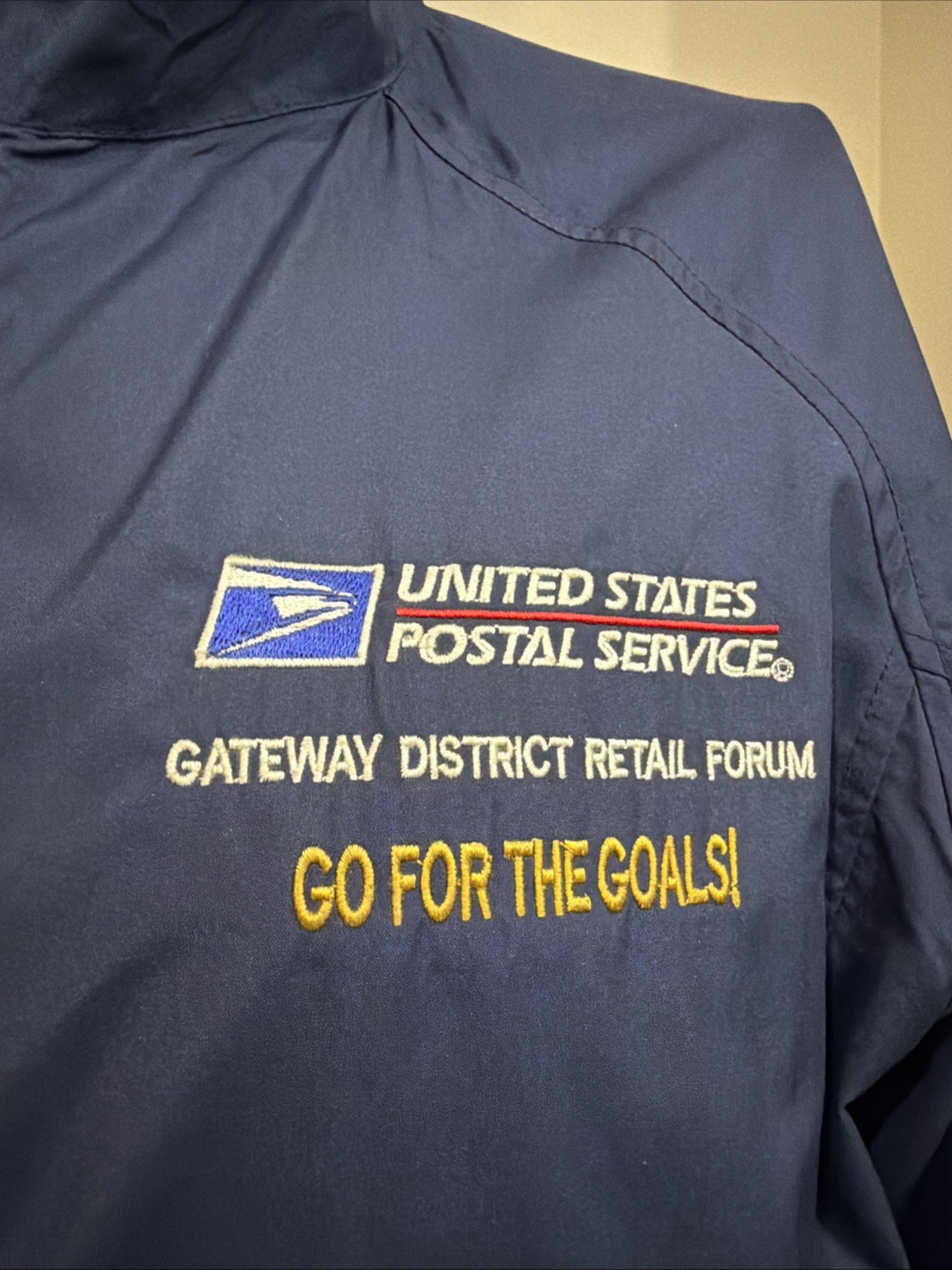 United States Postal Service USPS Gateway District Retail Blue Windbreaker Sz XL