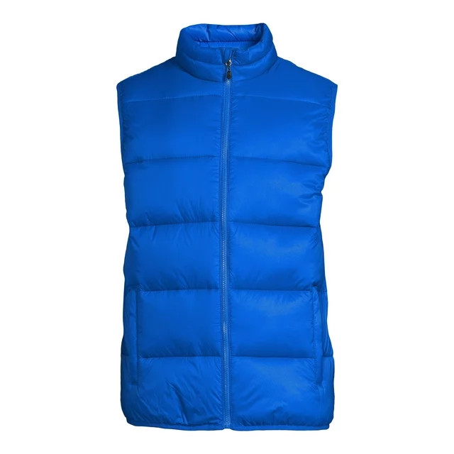 Swiss Tech Mens Puffer Vest Blue Performance Gear Size L, XL, 2XL, 3XL Zip Front