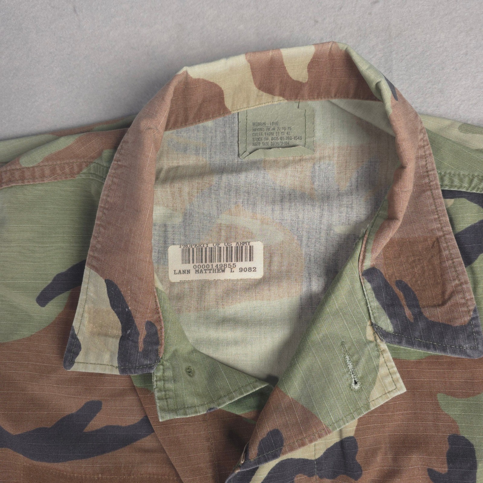 Mens Military Camo Jacket U.S. Army Woodland Camouflage Medium Long Field Coat