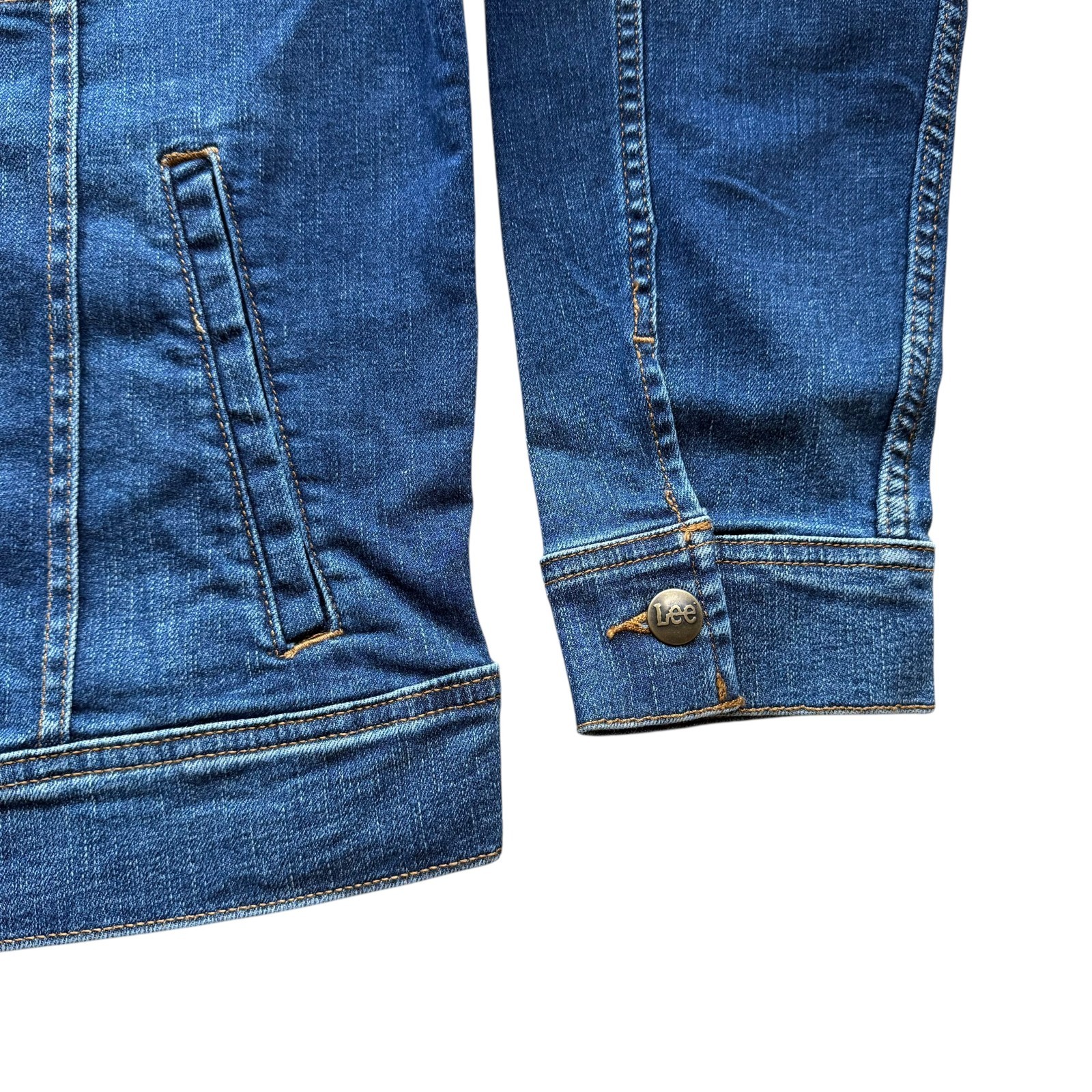 LEE Men’s Dark Blue Wash Regular Fit Extreme Motion Rider Trucker Denim Jacket
