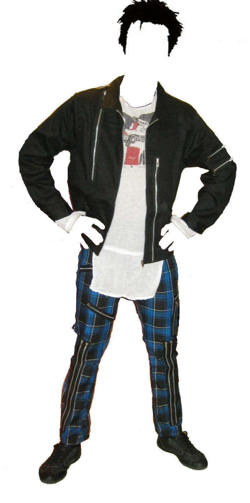 Vintage Black Canvas Jacket w/ Zips. Punk Goth. New XS-2XL bondage skin festival